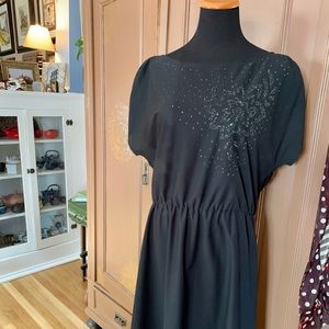 Disco Diva 70’s / 80’s Black Sheer Party Dress with Sparkles
